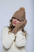 Marshmallow-Cabled Lined Mitts
